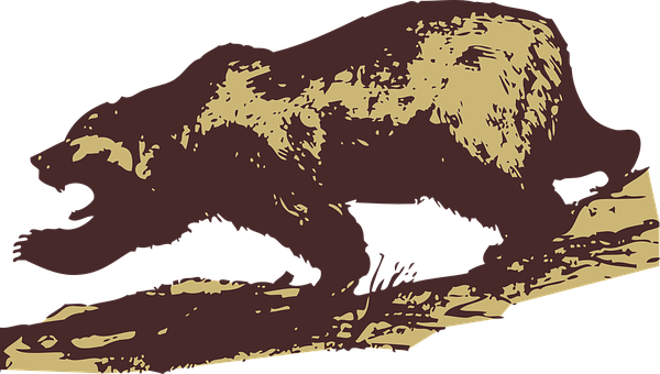 Abstract Brown Bear Illustration