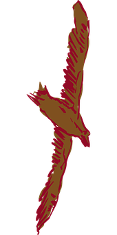 Abstract Brown Bird Illustration PNG with transparent background