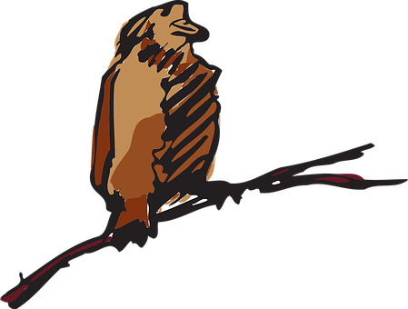 Abstract Brown Bird Illustration PNG with transparent background