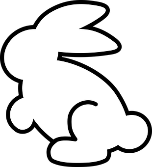 Abstract Bunny Silhouette Graphic PNG with transparent background