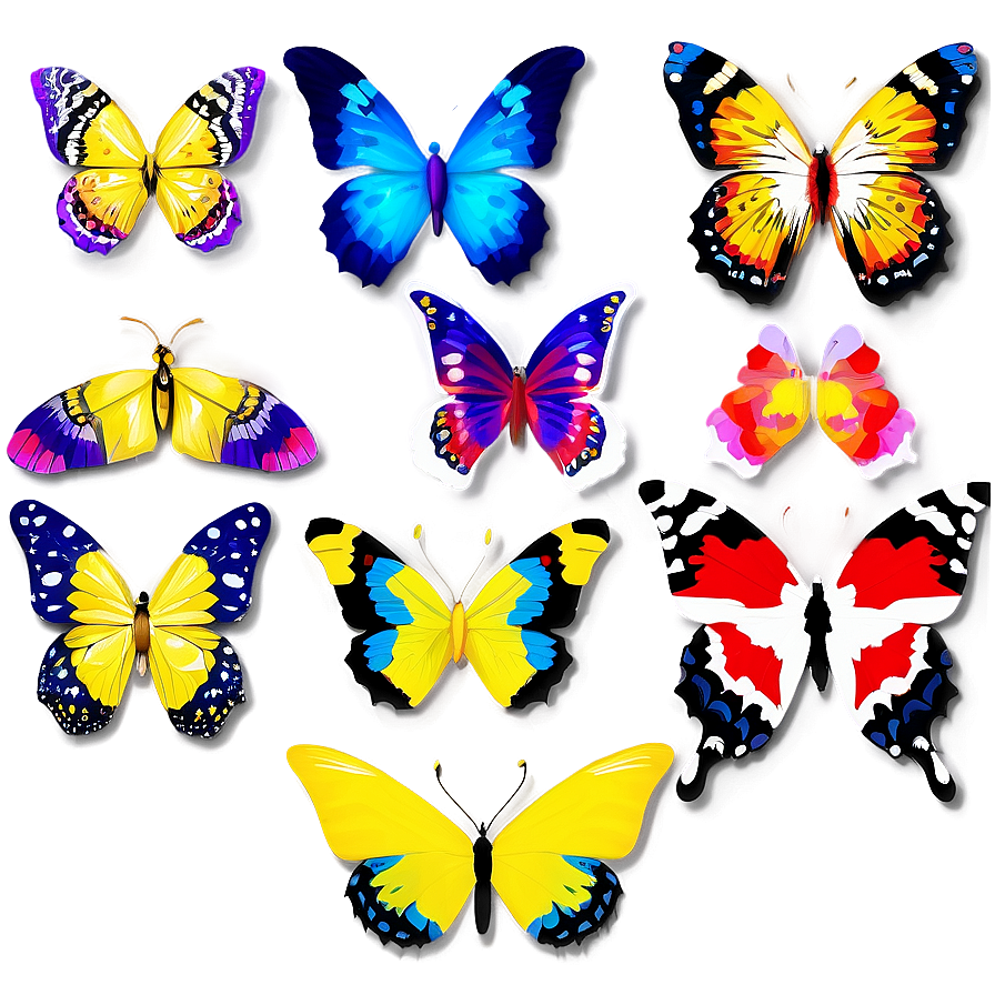 Abstract Butterflies Png Bst77