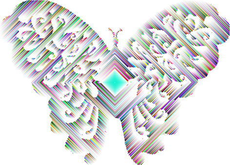 Abstract Butterfly Glitch Art