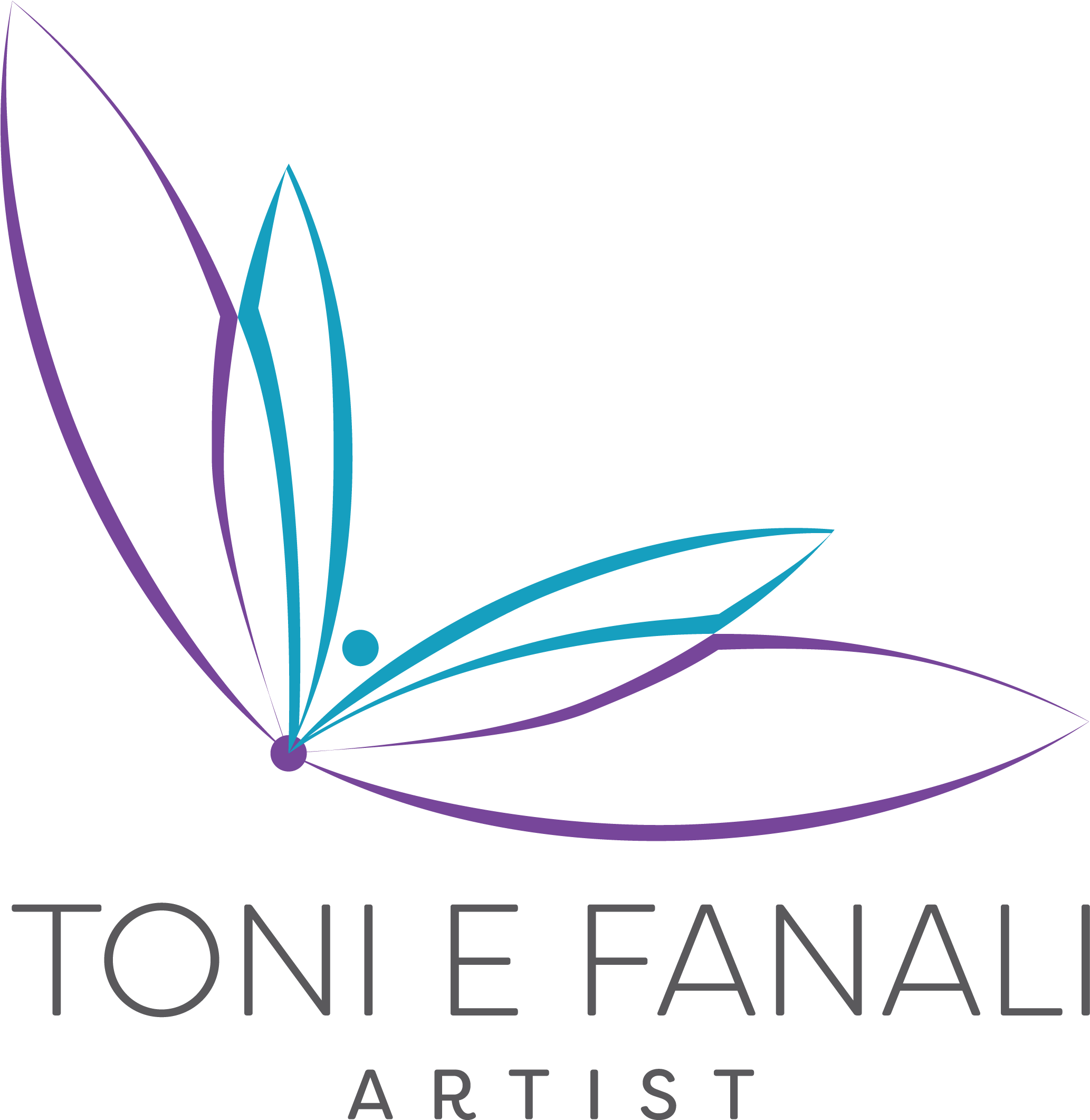 Butterfly Flower Outline In Purple And Turquiose - Graphic Design, HD Png Download PNG with transparent background