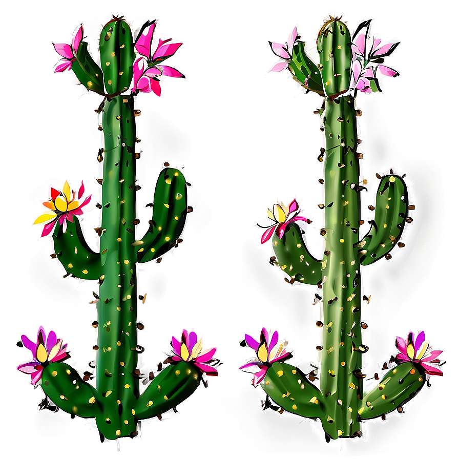 Abstract Cactus Design Png Wew39