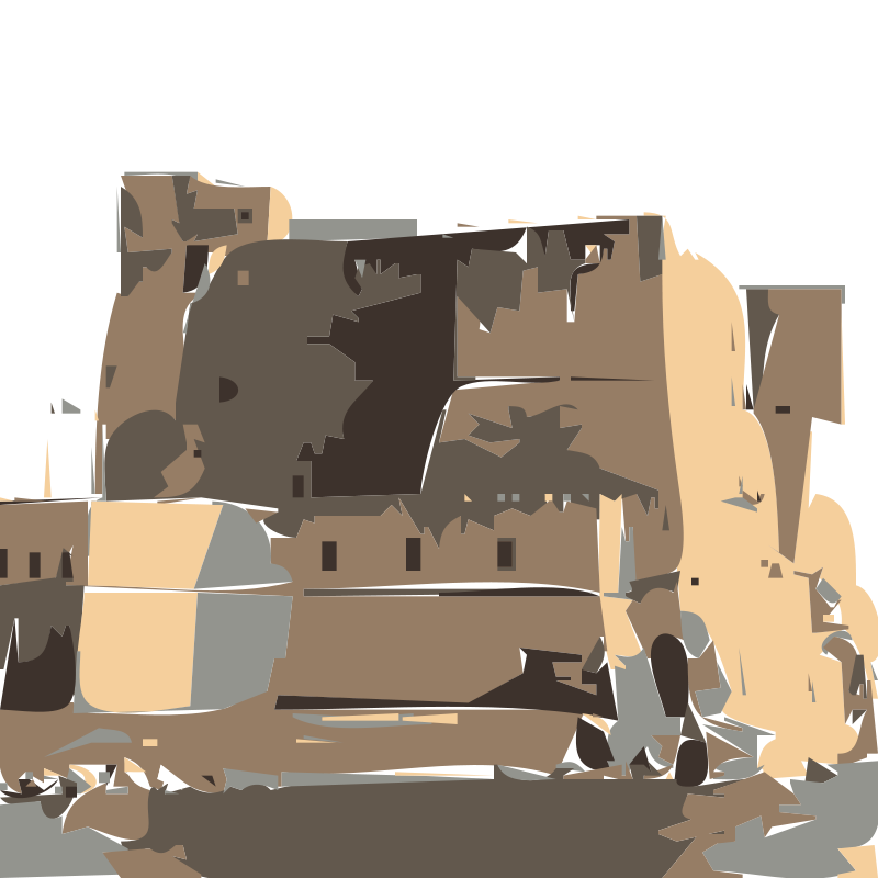 Abstract Castle Illustration PNG with transparent background