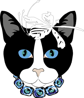 Abstract Cat Artwork PNG with transparent background