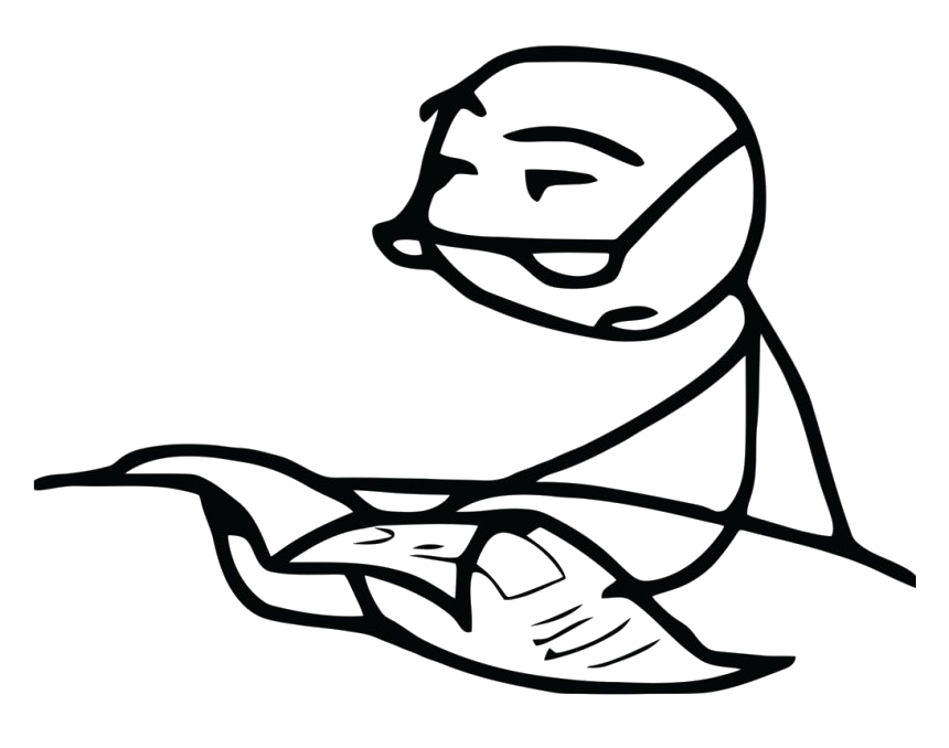 Abstract Cereal Eating Figure PNG with transparent background