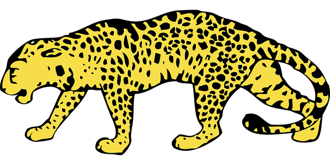 Abstract Cheetah Silhouette Art PNG with transparent background