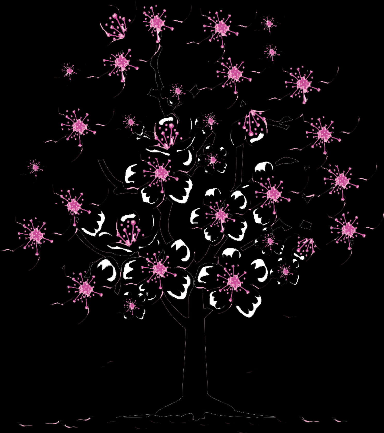 Pretty Clipart Cherry Blossom Tree - Peach Blossom Tree Cartoon, HD Png Download