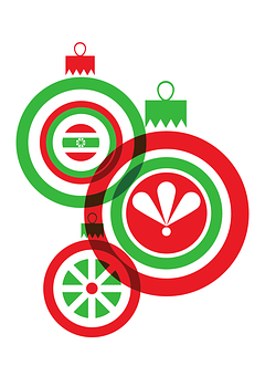 Abstract Christmas Ornaments Graphic PNG with transparent background