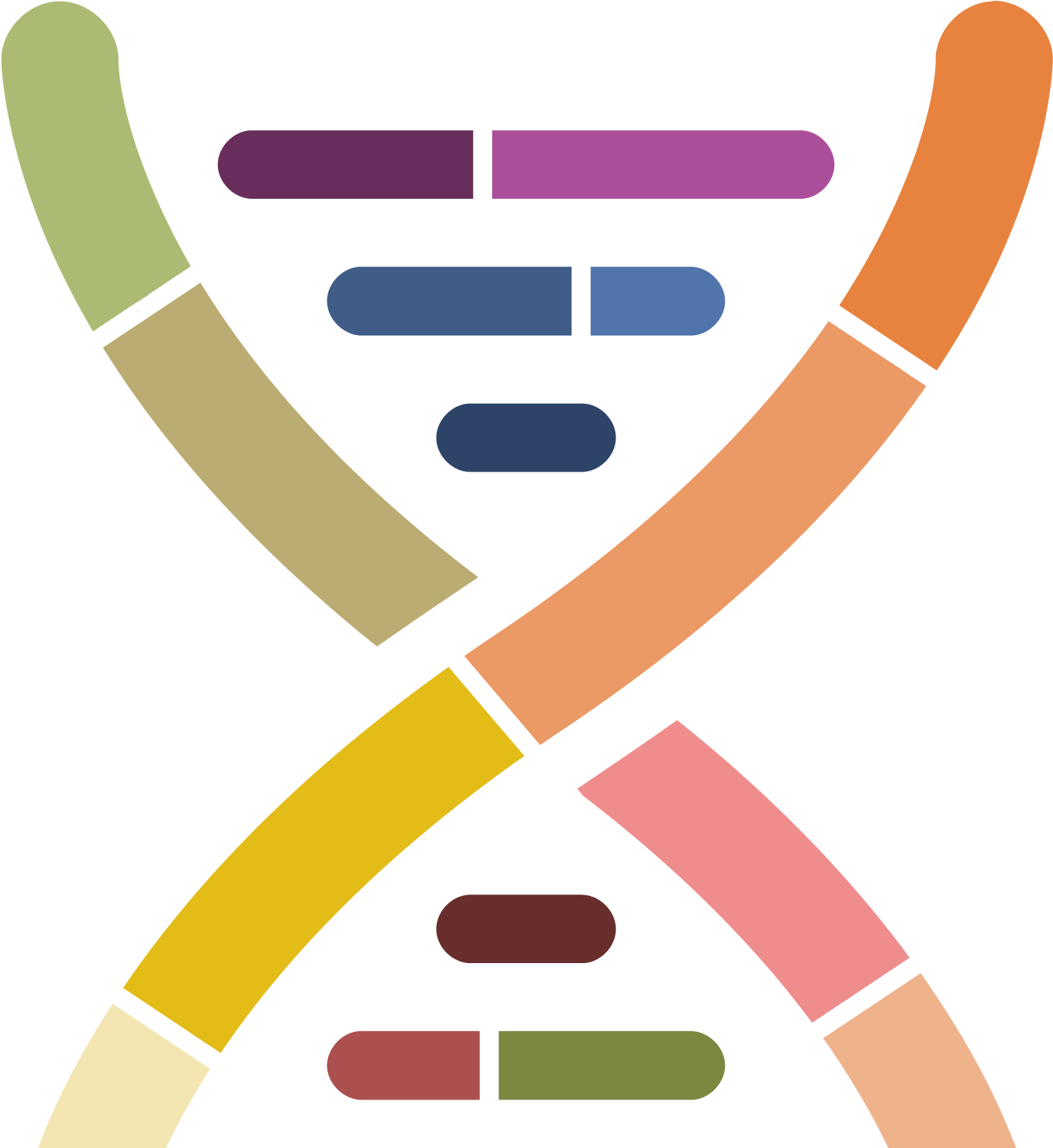 Abstract Chromosome Illustration PNG with transparent background