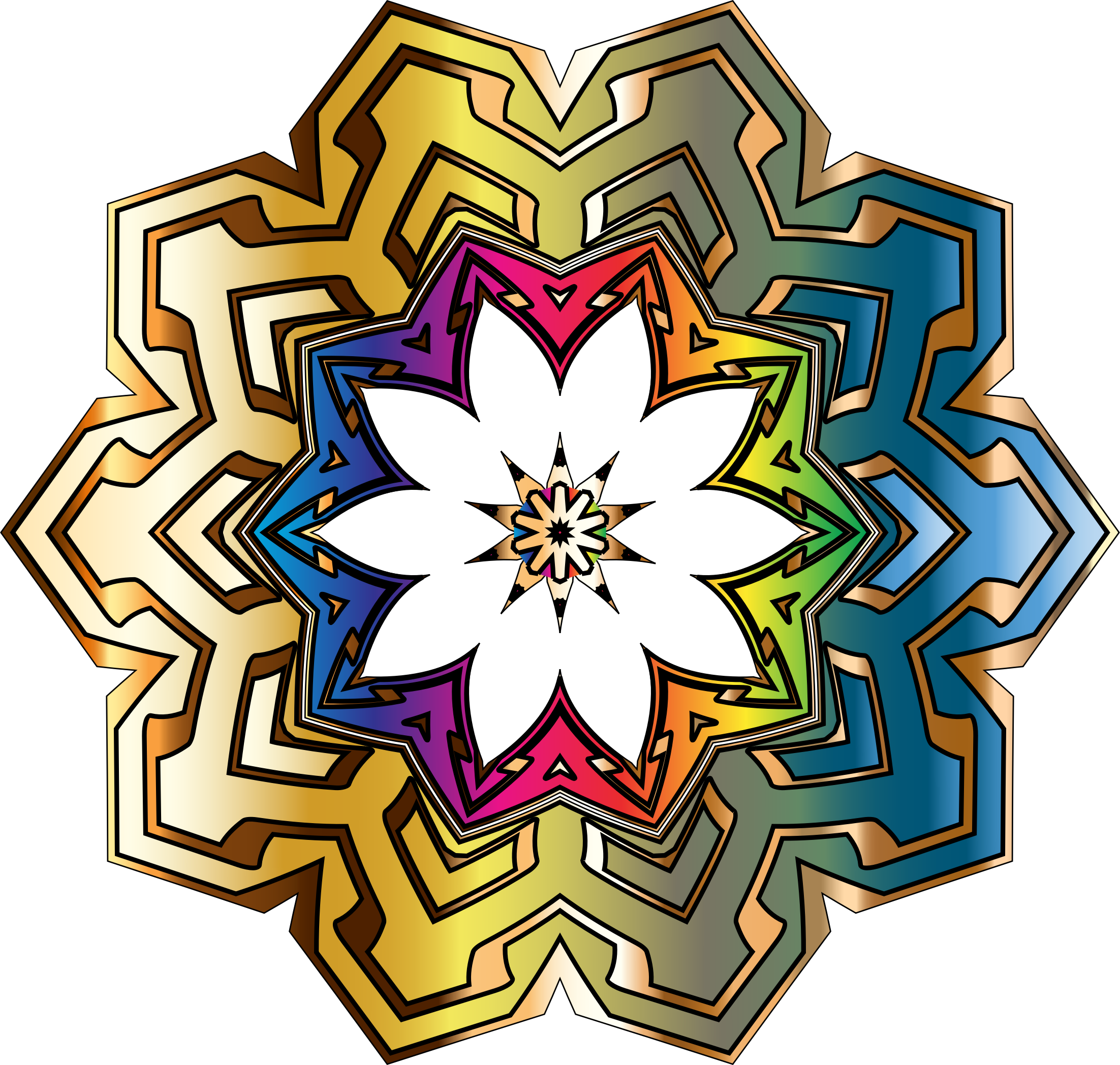 Abstract Chrysanthemum Kaleidoscope Art