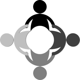 Abstract Circles Design Blackand White PNG with transparent background