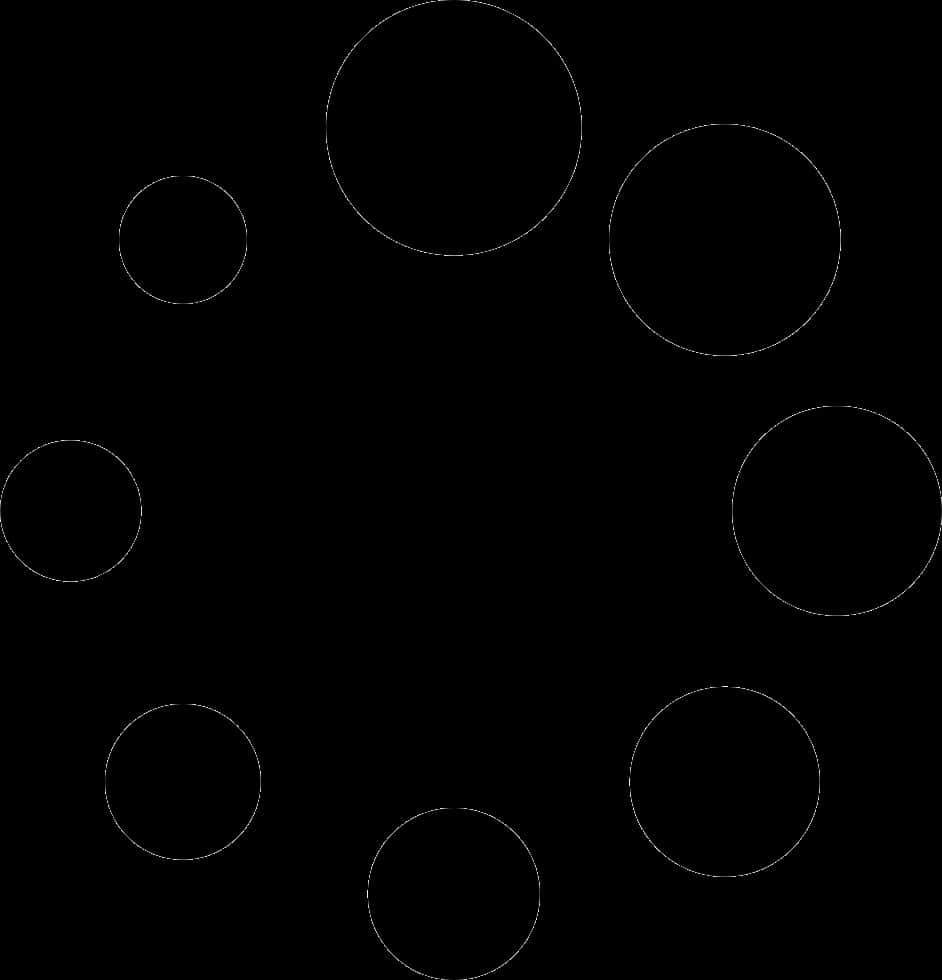 Abstract Circles Pattern Black Background PNG with transparent background