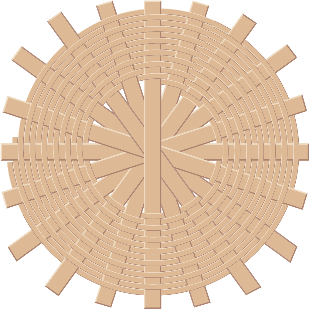 Abstract Circular Wooden Design