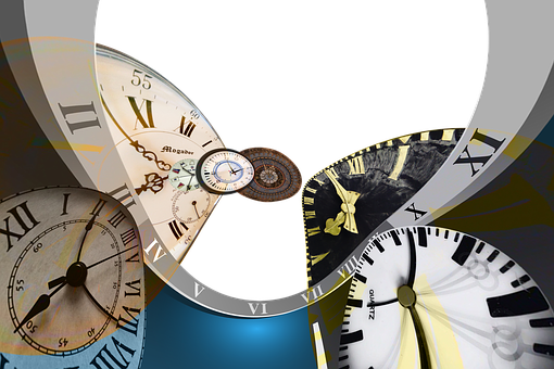 Abstract Clock Collage PNG with transparent background