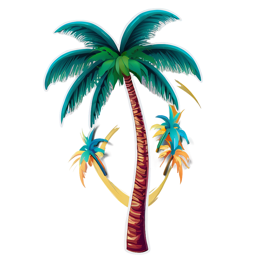 Abstract Coconut Tree PNG wub PNG image with a transparent background, free high-resolution download