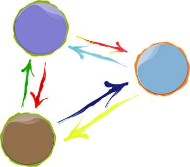 Abstract Colored Circleswith Arrows