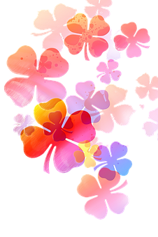 Abstract Colorful Floral Artwork PNG with transparent background