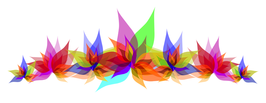 Abstract Colorful Floral Design PNG with transparent background