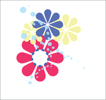 Abstract Colorful Flower Art PNG with transparent background