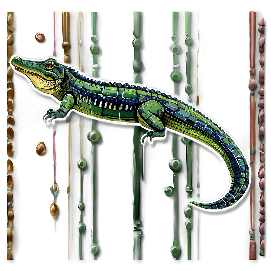 Abstract Crocodile Art Png 06112024