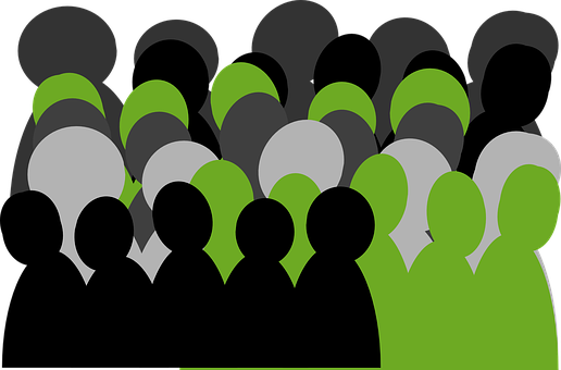 Abstract Crowd Silhouette PNG with transparent background