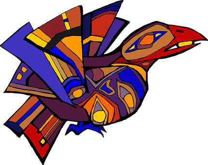 Abstract Cubist Bird Artwork