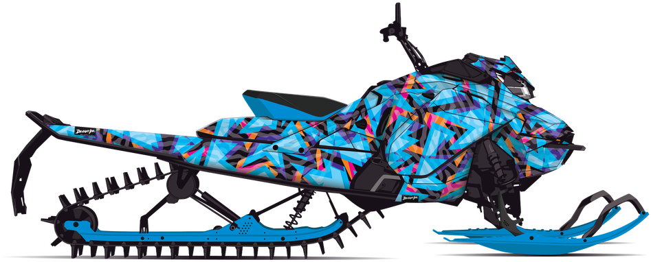 Abstract Design Snowmobile PNG with transparent background