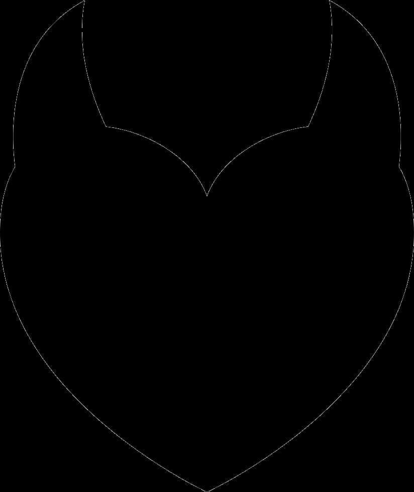 Abstract Devil Horns Outline PNG with transparent background