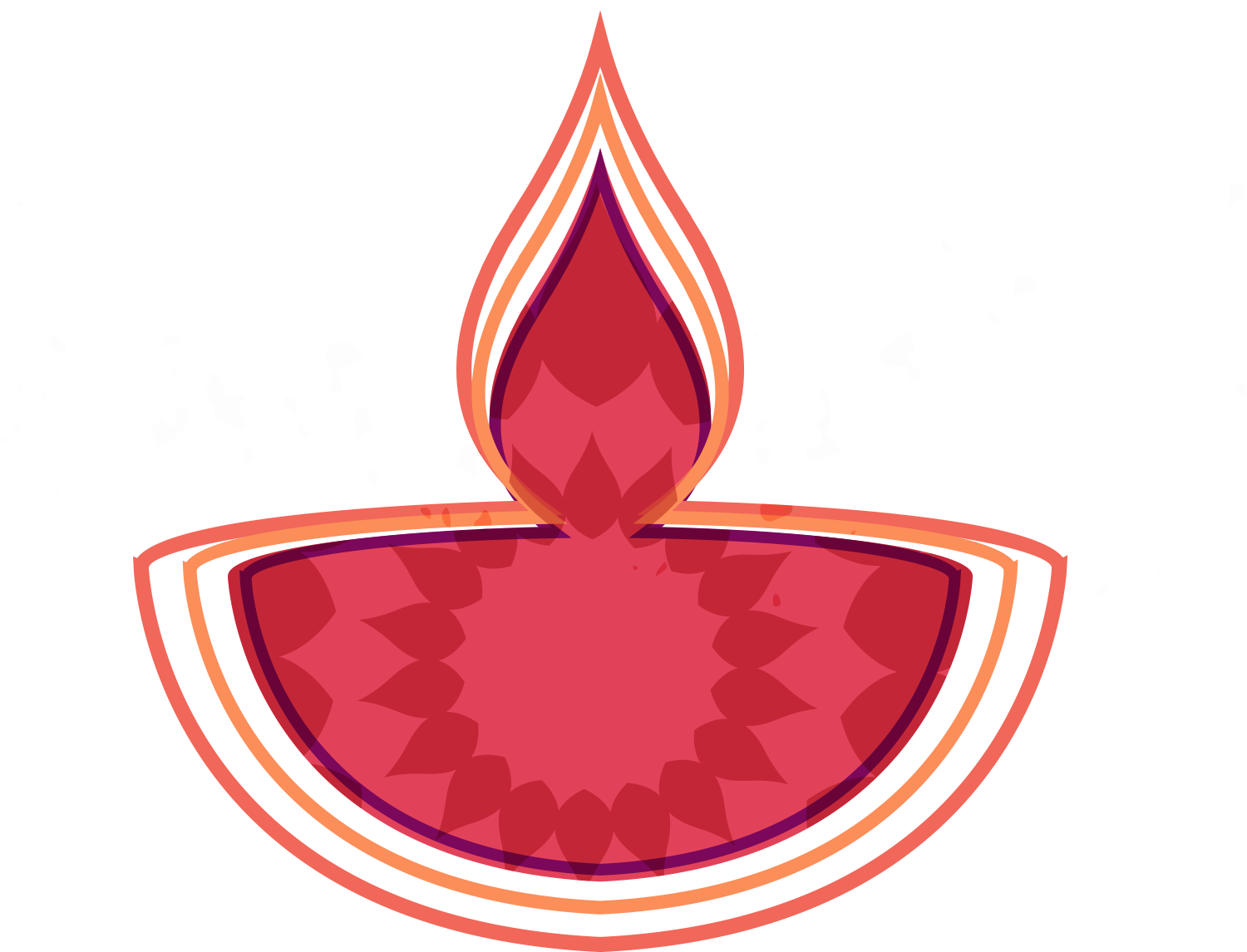 Abstract Diwali Lamp Illustration PNG with transparent background