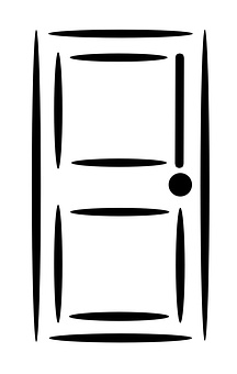 Abstract Door Art Blackand White PNG with transparent background