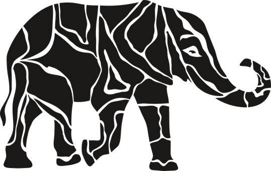 Abstract Elephant Silhouette PNG with transparent background