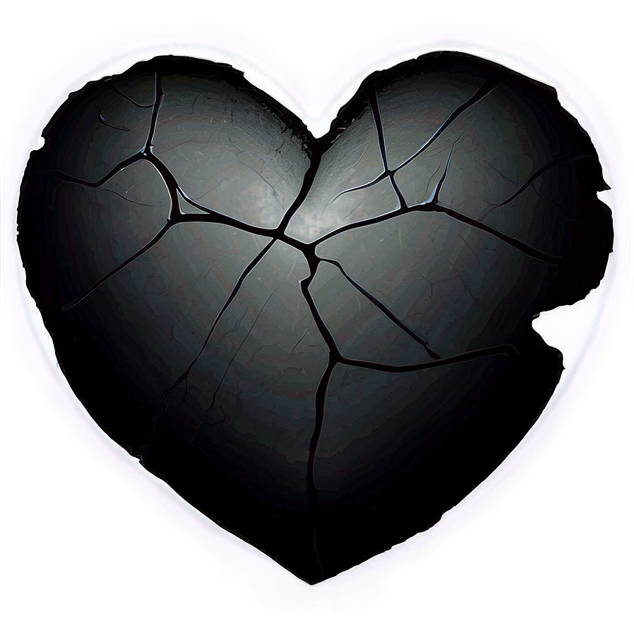 Abstract Expressionist Black Broken Heart Png 76