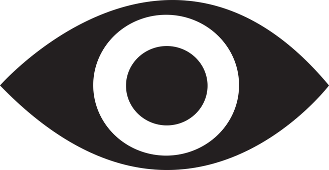 Abstract Eye Icon Blackand White PNG with transparent background