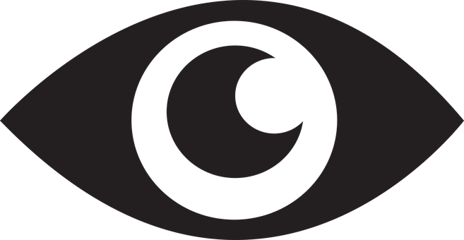 Abstract Eye Icon Blackand White PNG with transparent background