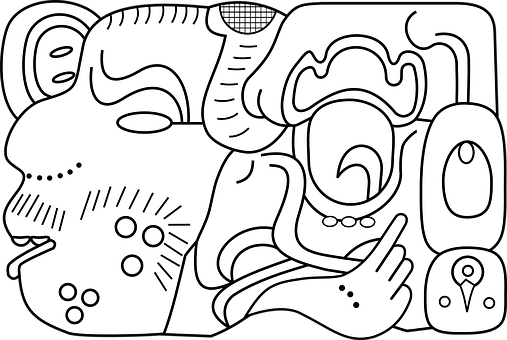 Abstract Face Line Art PNG with transparent background