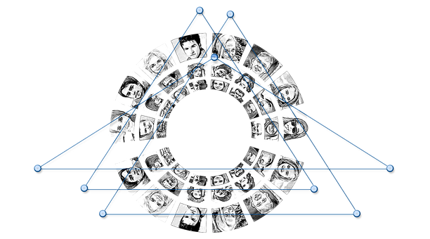 Abstract Facial Recognition Concept PNG with transparent background