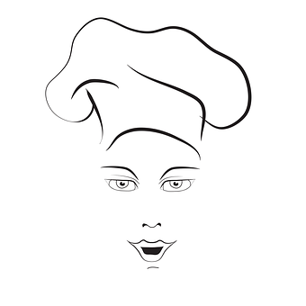 Abstract Female Face Line Art