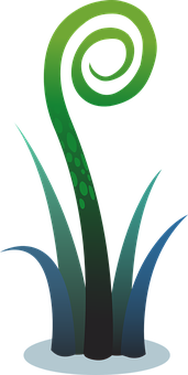 Abstract Fern Spiral Vector PNG with transparent background
