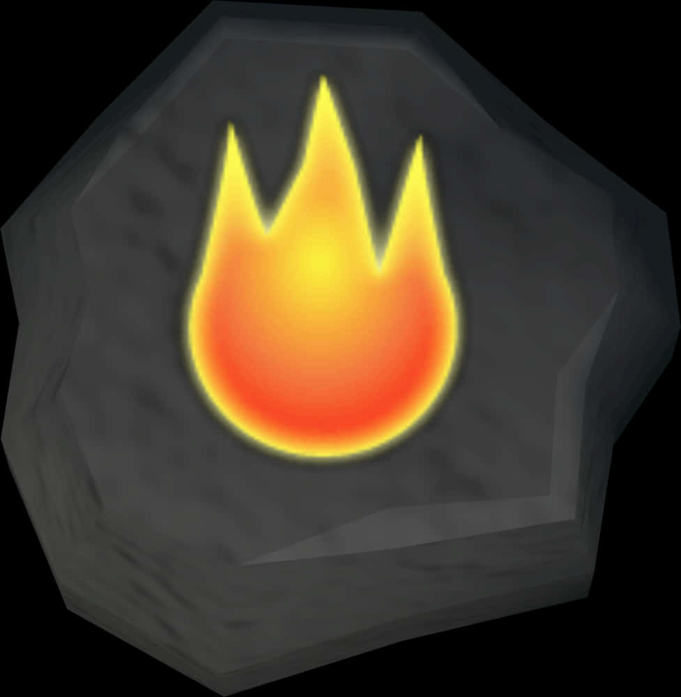 Abstract Flame Icon Stone Background