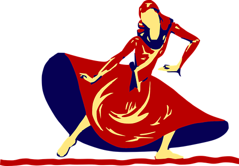 Abstract Flamenco Dancer Artwork PNG image with a transparent background, free high-resolution download