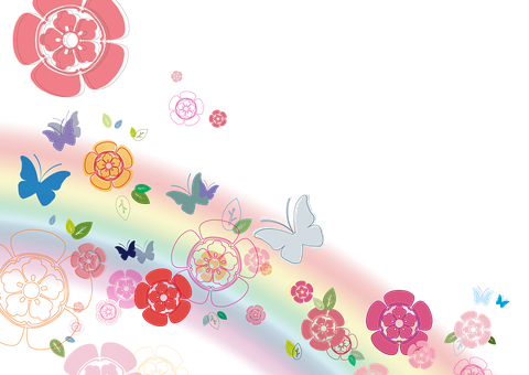 Abstract_ Floral_and_ Butterfly_ Background PNG with transparent background