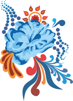 Abstract Floral Artwork PNG with transparent background