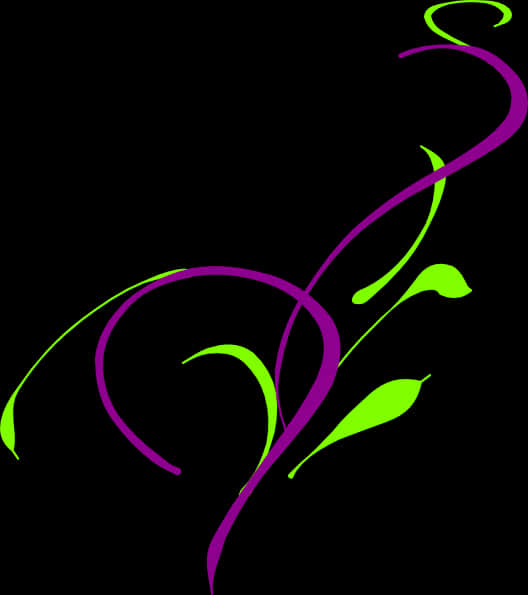 Abstract Floral Designon Black Background