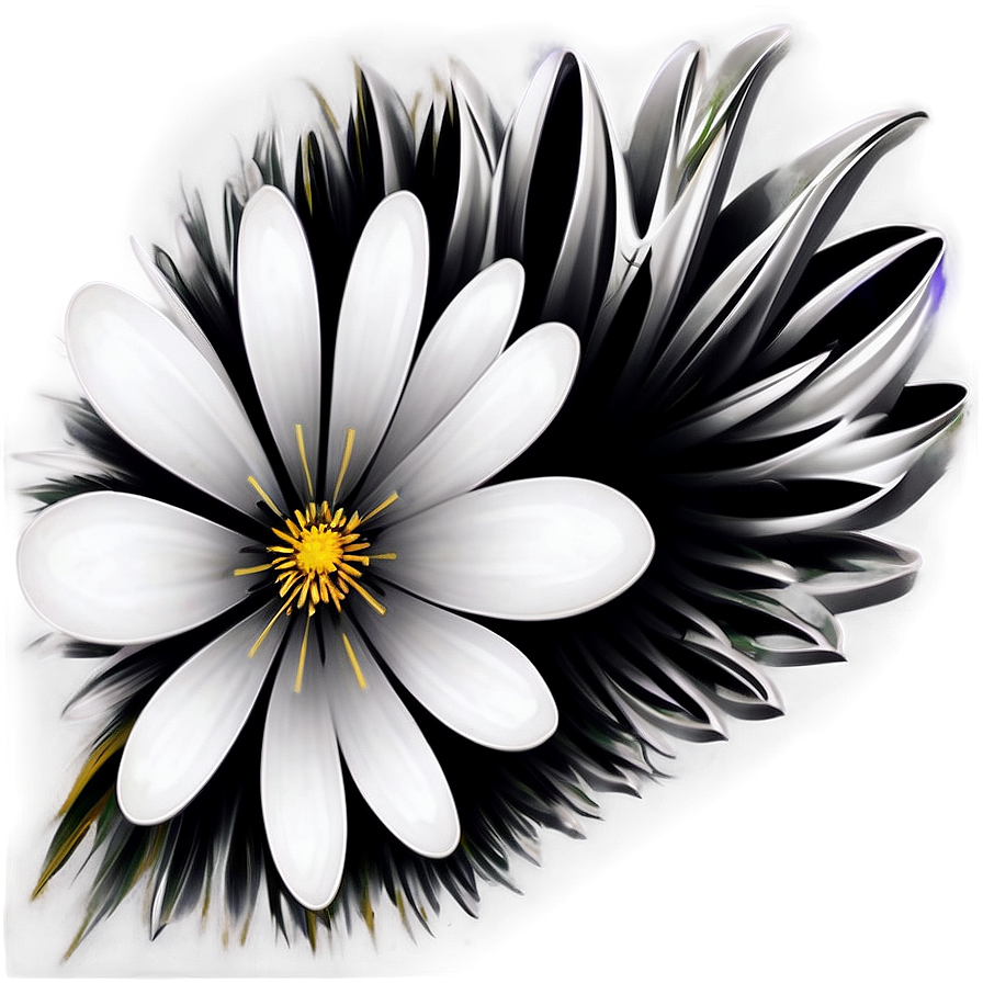 Abstract Flower Black and White PNG 05252024 PNG image with a transparent background, free high-resolution download