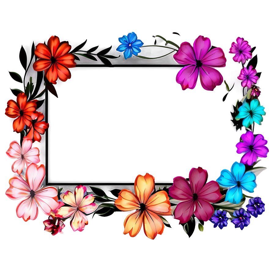 Abstract Flower Frame Png 05252024