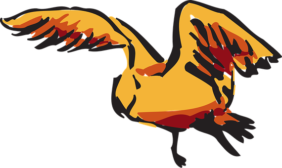 Abstract Flying Duck Silhouette PNG with transparent background