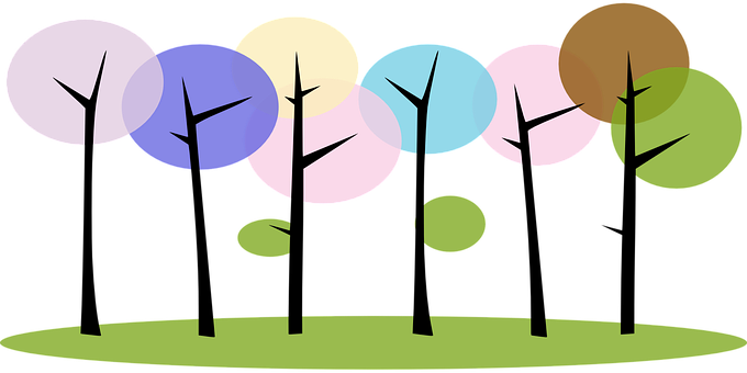 Abstract Forest Illustration PNG with transparent background