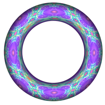 Abstract Fractal Ring Pattern PNG with transparent background
